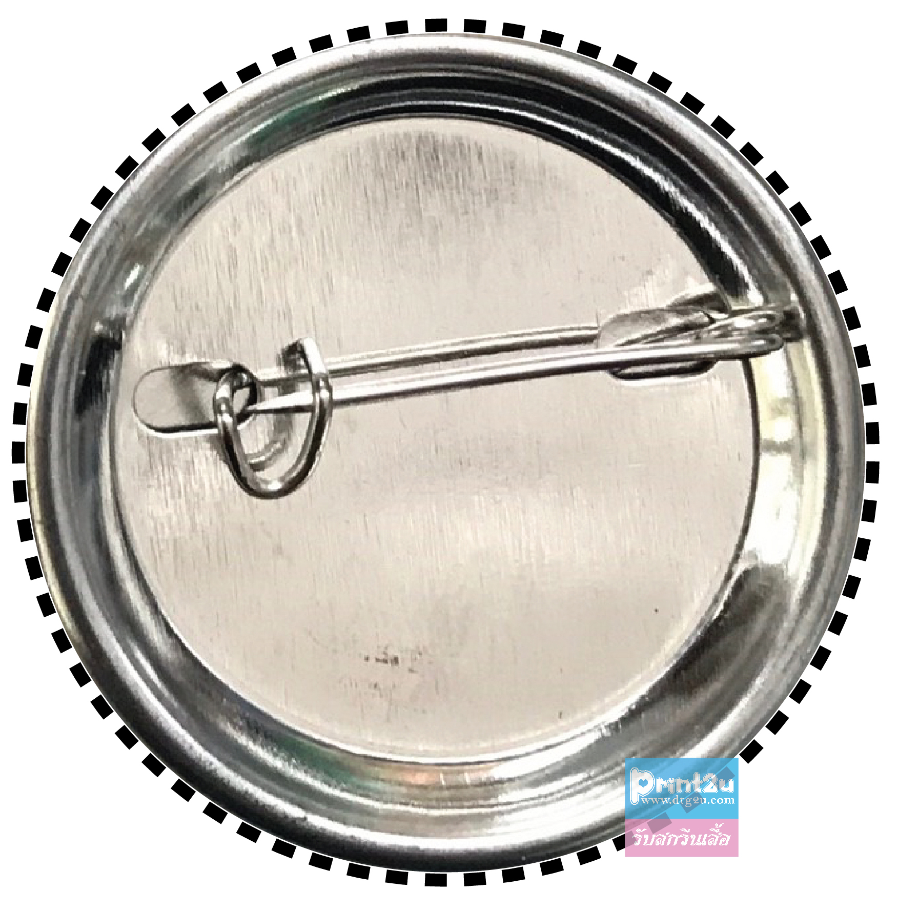 เข็มกลัดวงกลม หลังอลูมิเนียม เข็มกลัดอลูมิเนียม Aluminium badge