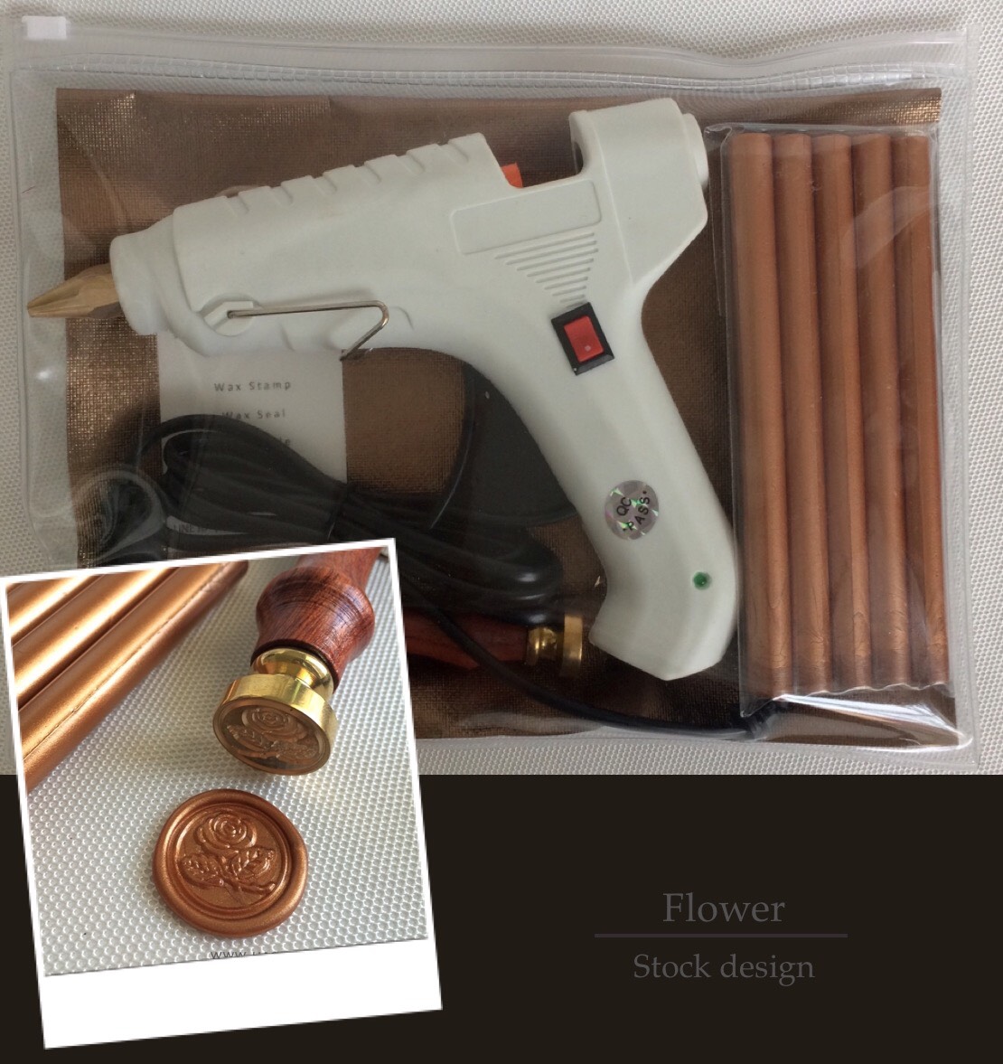 Wax stamp set (Rose)