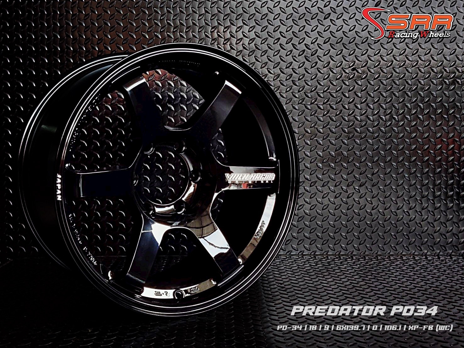 PREDATOR : TE37SUV 18X9 6X139.7 ET 0 XP-FB(WC) ดำด้านตัวหนังสือเงิน