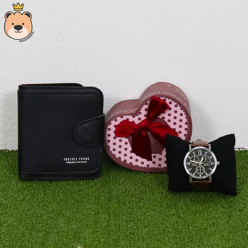 ของขวัญให้แฟนสาว ของขวัญผู้หญิง เม็ดโฟมเต็มกล่อง (กระเป๋าตัง+นาฬิกา) ของขวัญเซอร์ไพรส์ กล่องของของขวัญเปิดฝา เม็ดโฟมคละสี