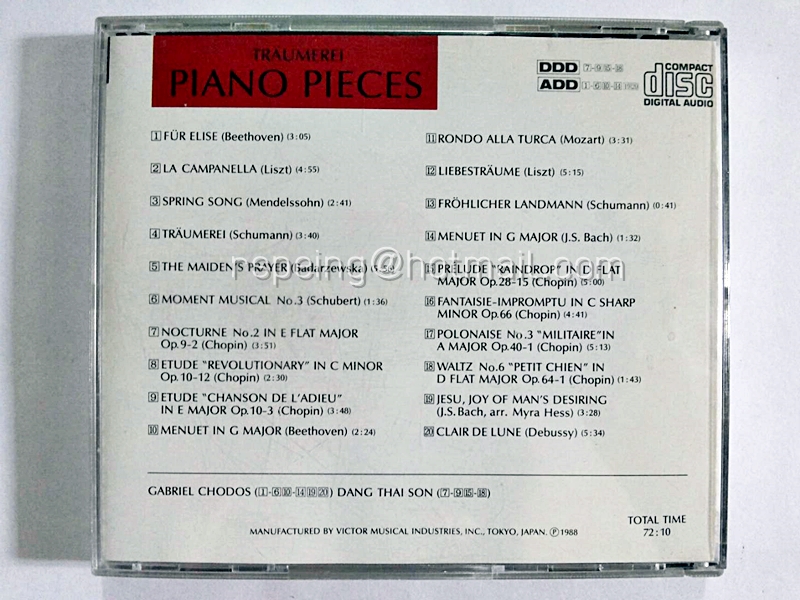 JVC Golden Series TRAUMEREI PIANO PIECES