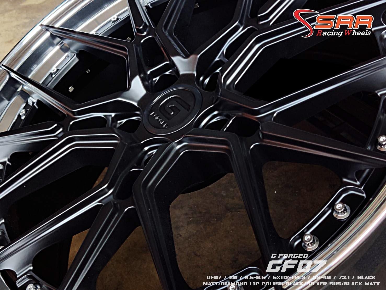 G-FORGED : GF07 20x8.5-9.5 5H112-114.3 32-40 ดำด้านขอบเลส