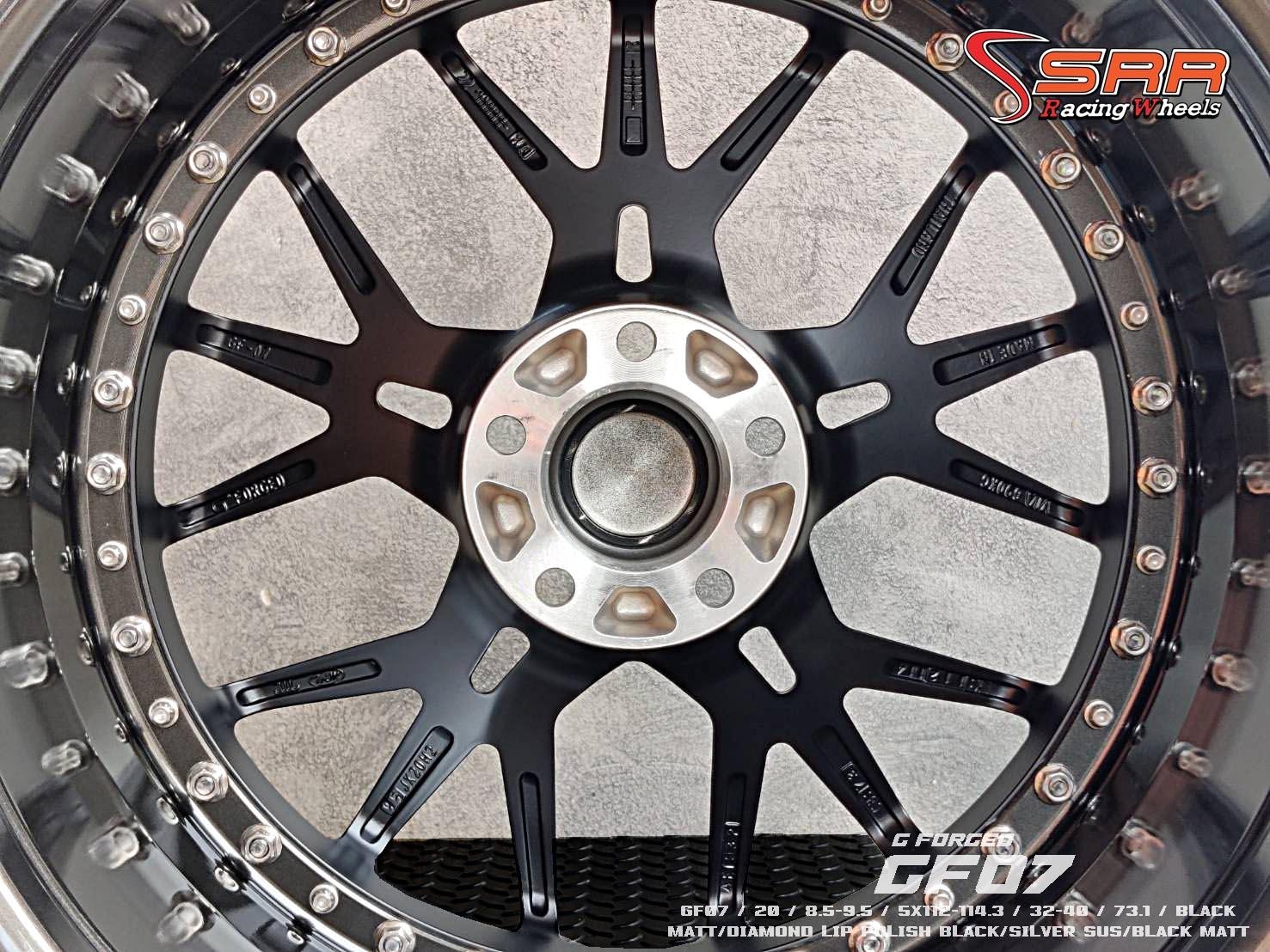 G-FORGED : GF07 20x8.5-9.5 5H112-114.3 32-40 ดำด้านขอบเลส