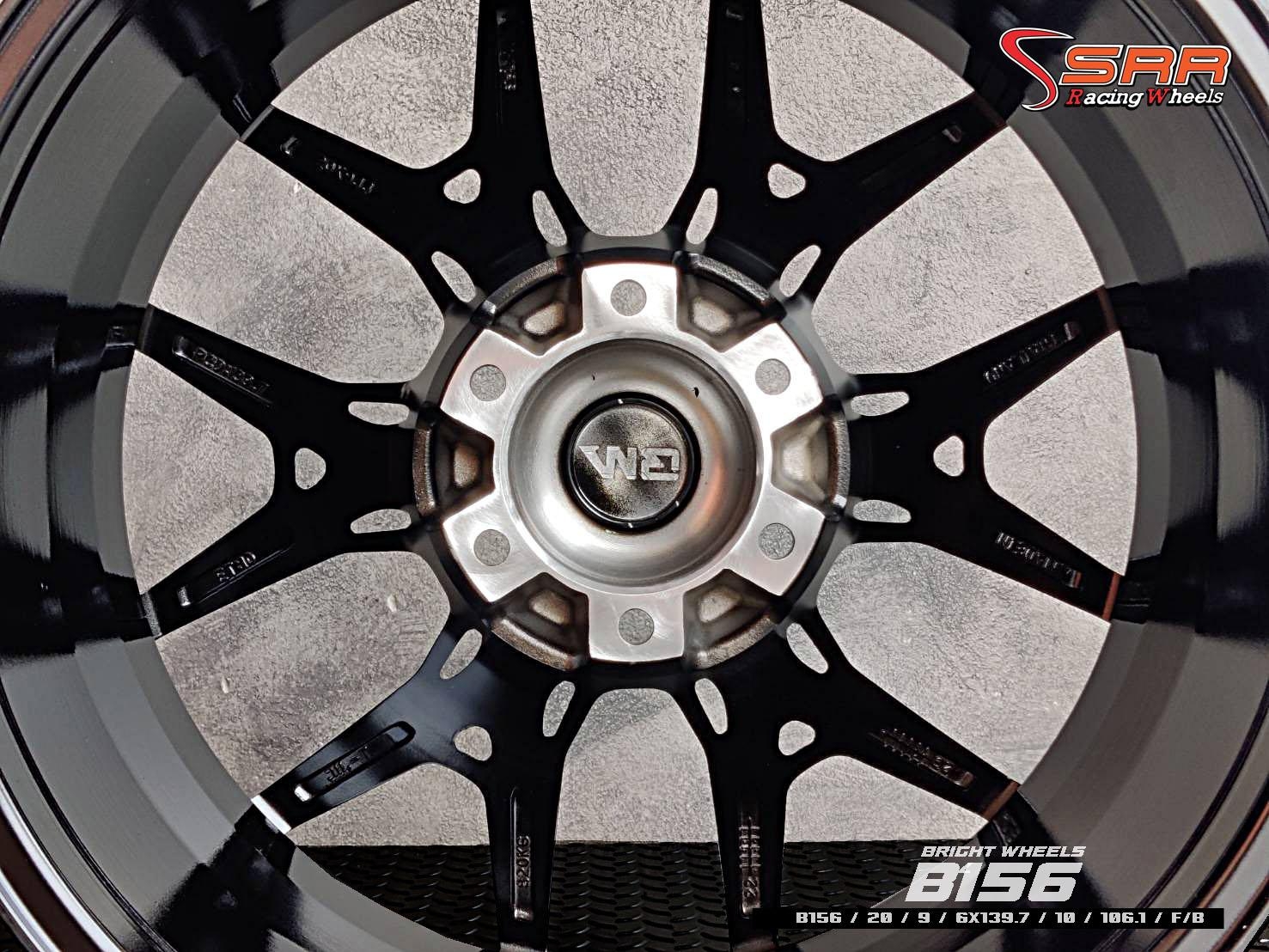 BRIGHT WHEEL : B156 20X9 6X139.7 +10 F/B (ดำเงา)