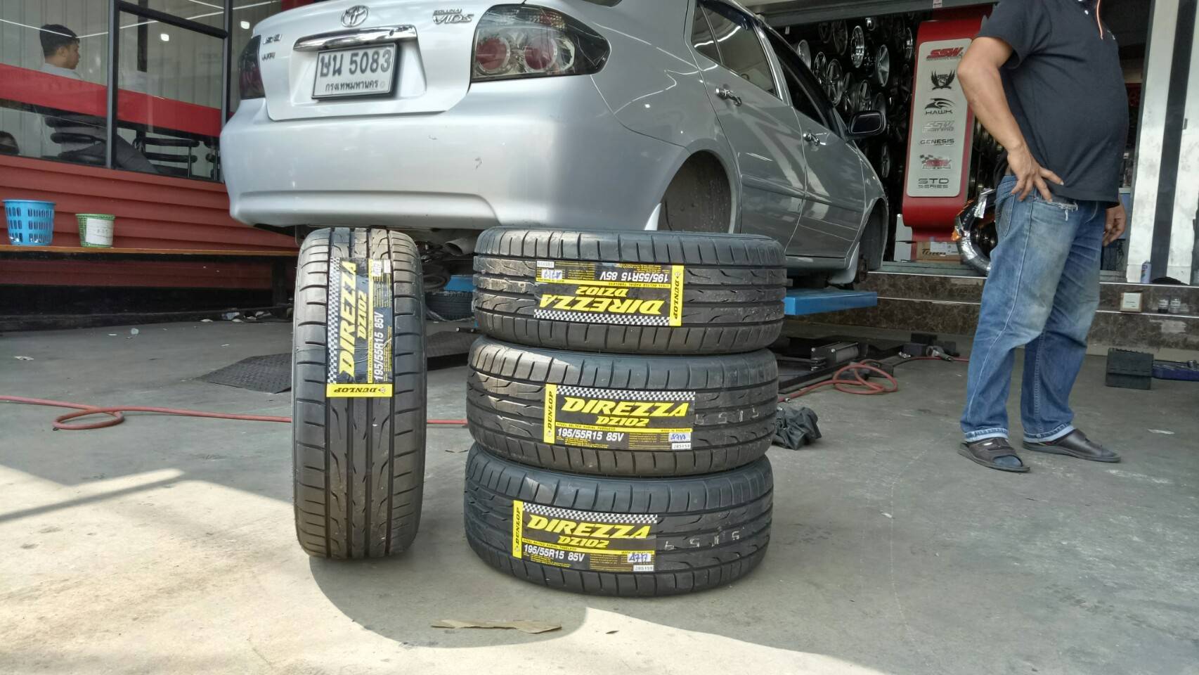 DUNLOP DZ102 195/55R15 ซื้อ2แถม2 บริการ ติดตั้ง ฟรี