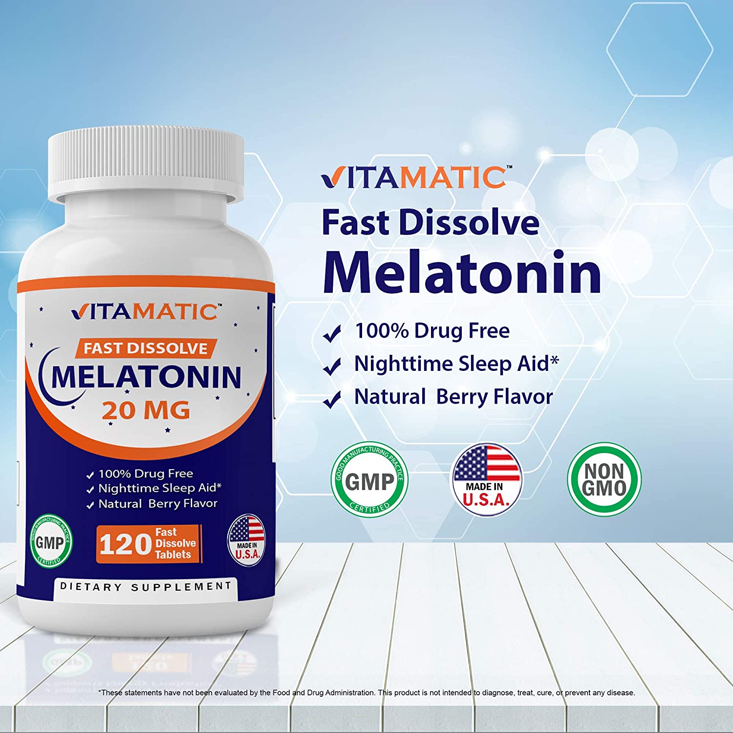 (พร้อมส่งในไทย 1-3 วัน) เมลาโทนิน 20 มก ช่วยเรื่องการนอนหลับ Vitamatic Melatonin 20mg