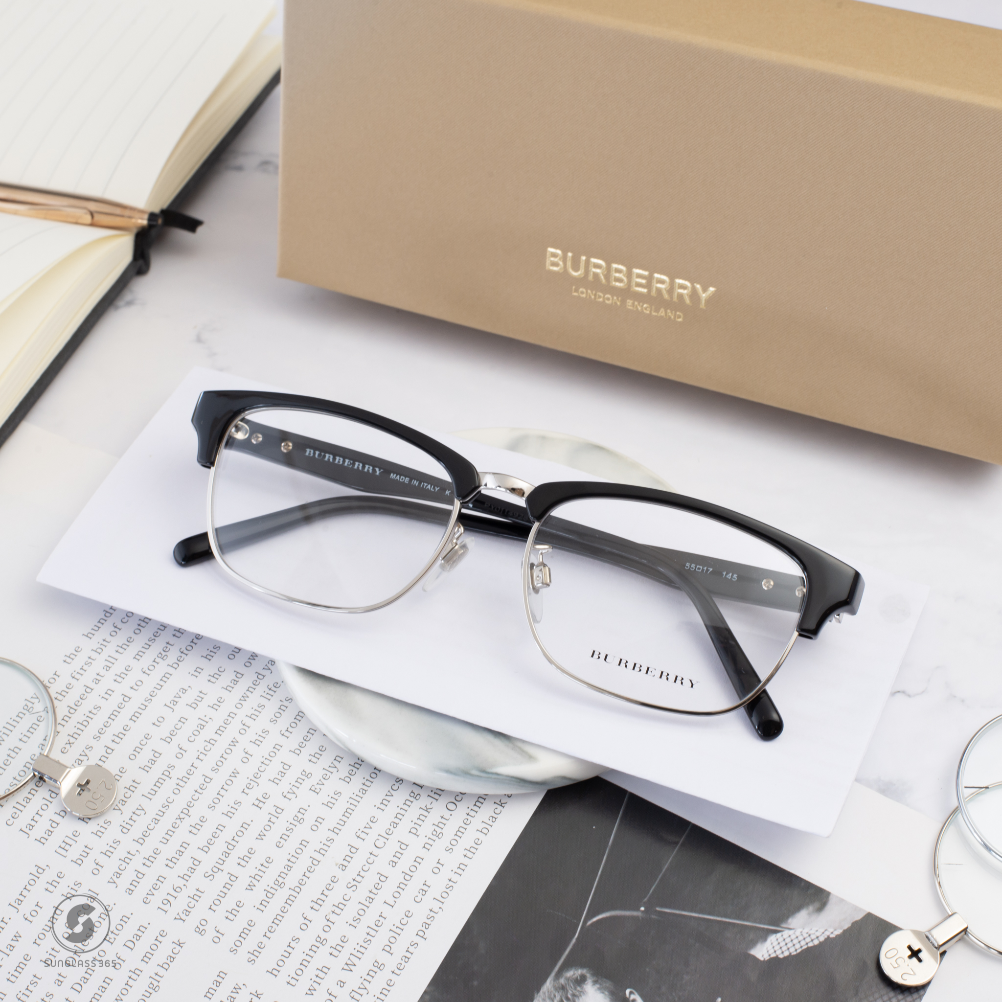 BURBERRY BE2238D 3001 Black/Silver