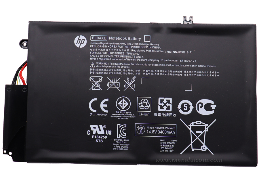 Battery HP EL04XL 14.8V 52Wh Original EL04XL ตรงรุ่น ราคา พิเศษ แบตเตอรี่ HP Envy 4-1001TU, Envy 4-1050CA, Envy 4-1210TU 52Wh ตรงรุ่น ตรงสเปค ลด ราคา พิเศษ
