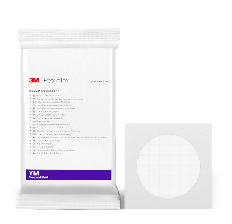 YM แผ่นเพลทอาหารเลี้ยงเชื้อสำเร็จรูป สำหรับทดสอบยีสต์และเชื้อรา 3M™ Petrifilm™