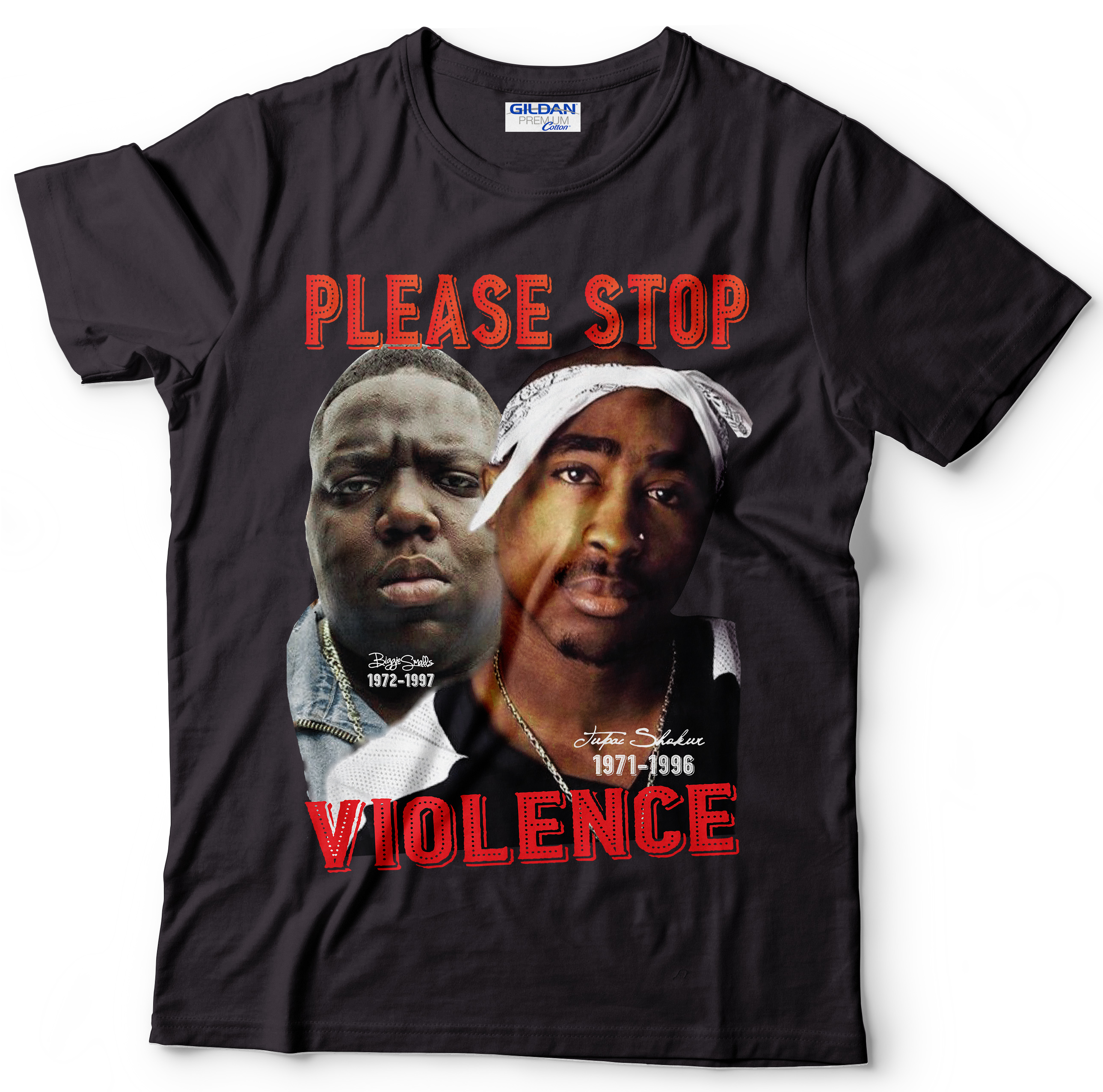 ⛔️เสื้อยืดลาย TUPAC BIGGIE Cotton100 Gildan usa