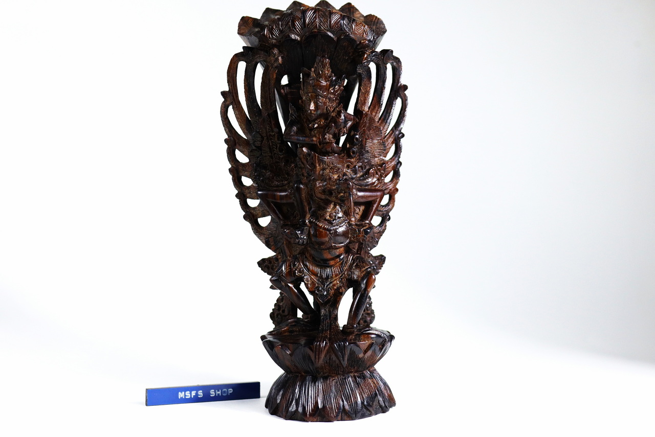 [Vintage] ไม้แกะสลักลาย Vishnu Garuda on Naga ศิลปะแบบอินโดนีเซีย