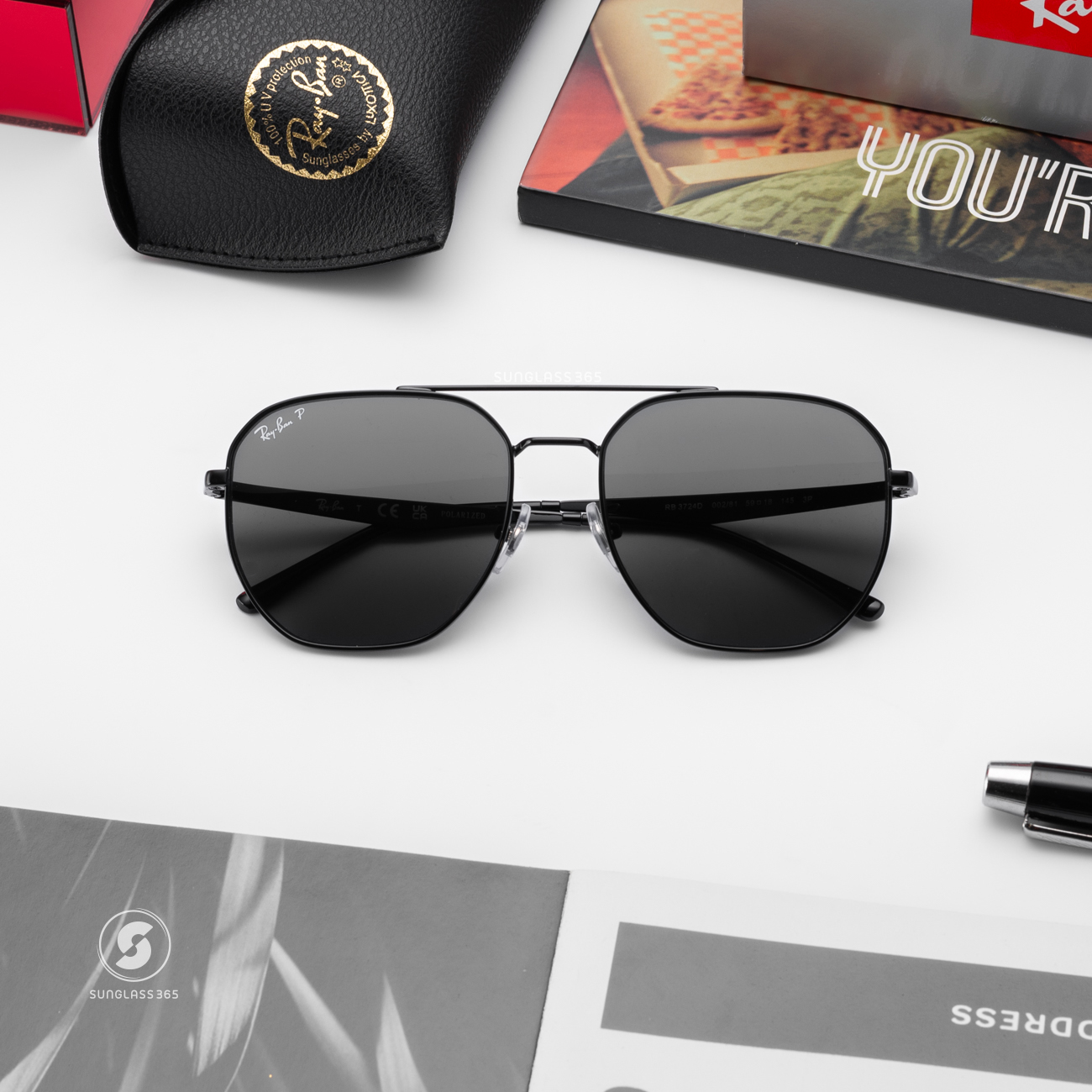 RayBan RB3724D 002/81 Black Polarized