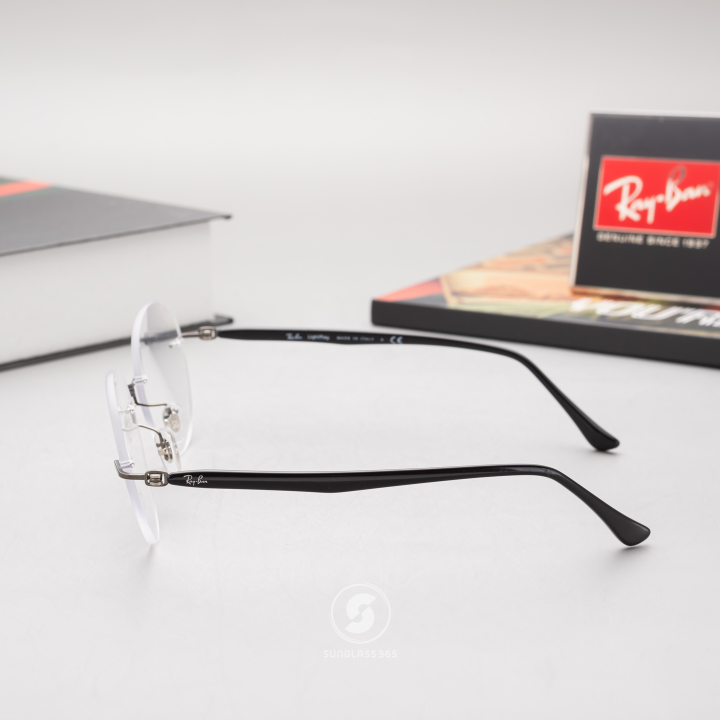 Ray-Ban RX8768 1230 Red On Sanding Gunmetal