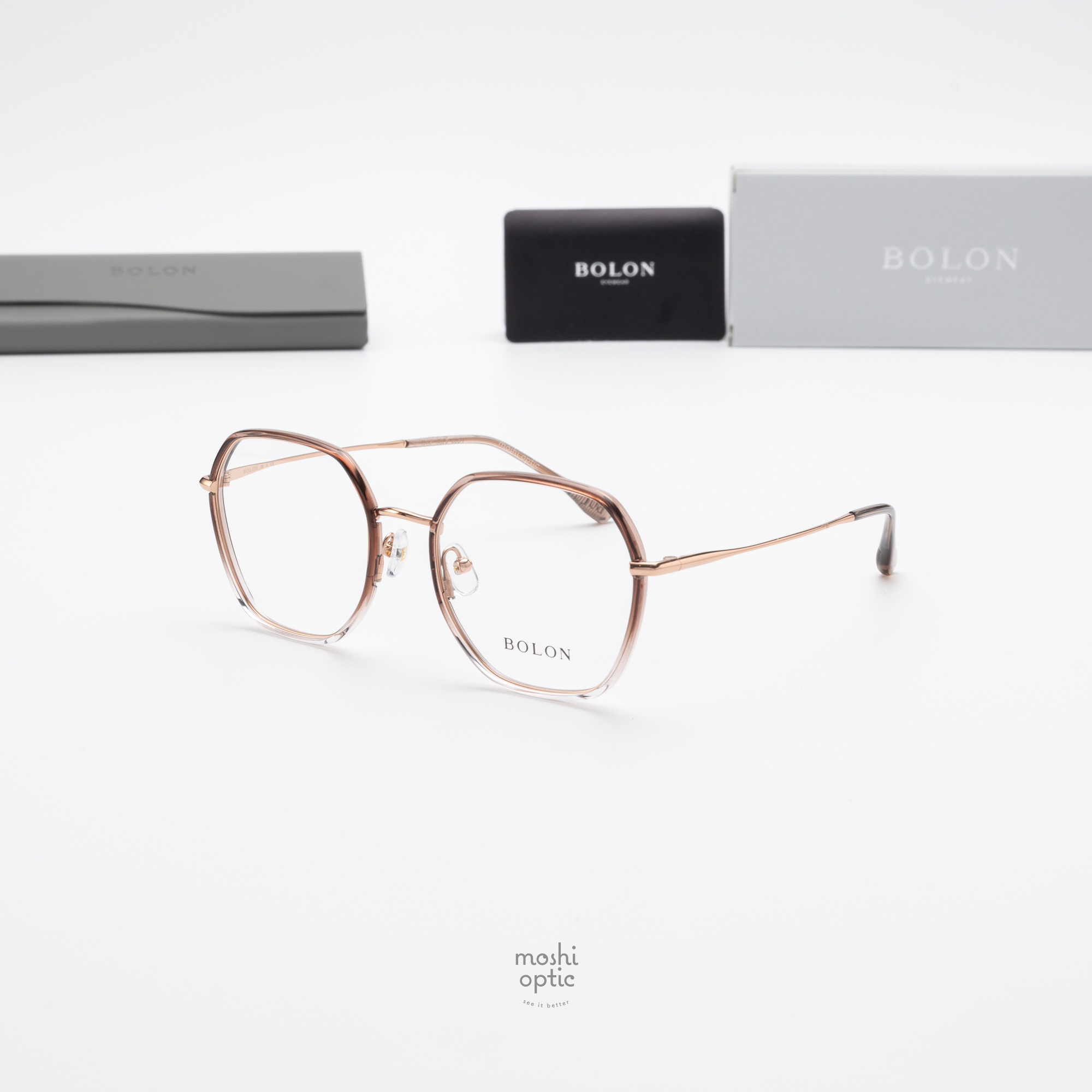 แว่นสายตา BOLON รุ่น Otemachi BJ6109 U29 Transparent Brown Rose Gold