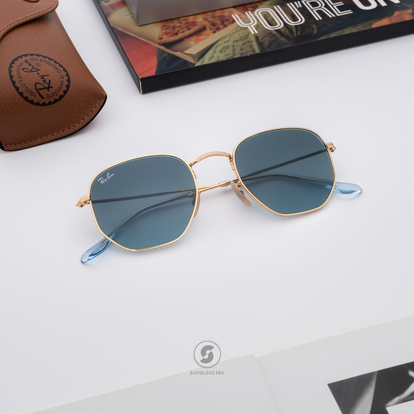 RayBan RB3548N 91233M Hexagonal Blue Gradient Grey