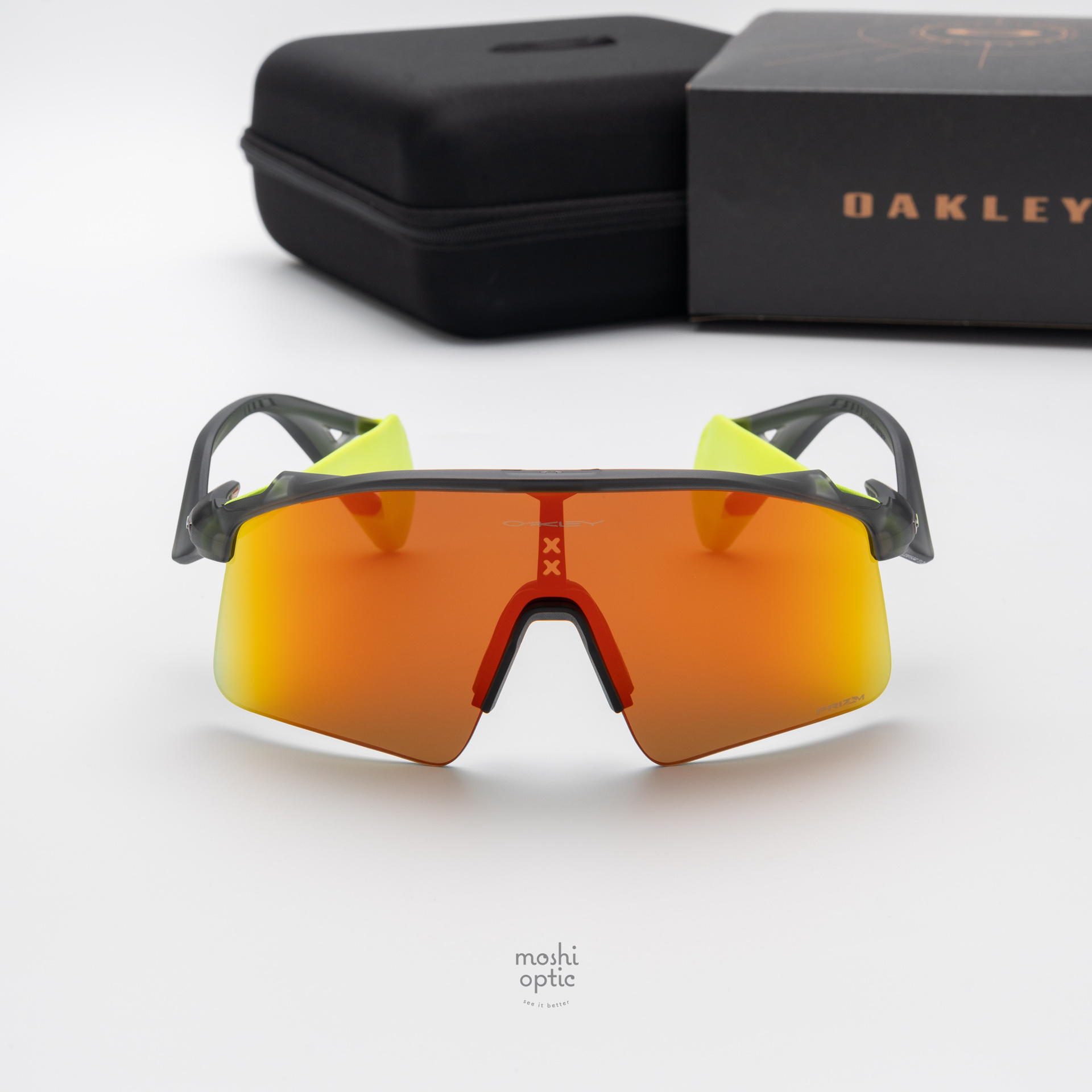 OAKLEY STUNT WING OO9519-04 Matte Grey Smoke Prizm Ruby