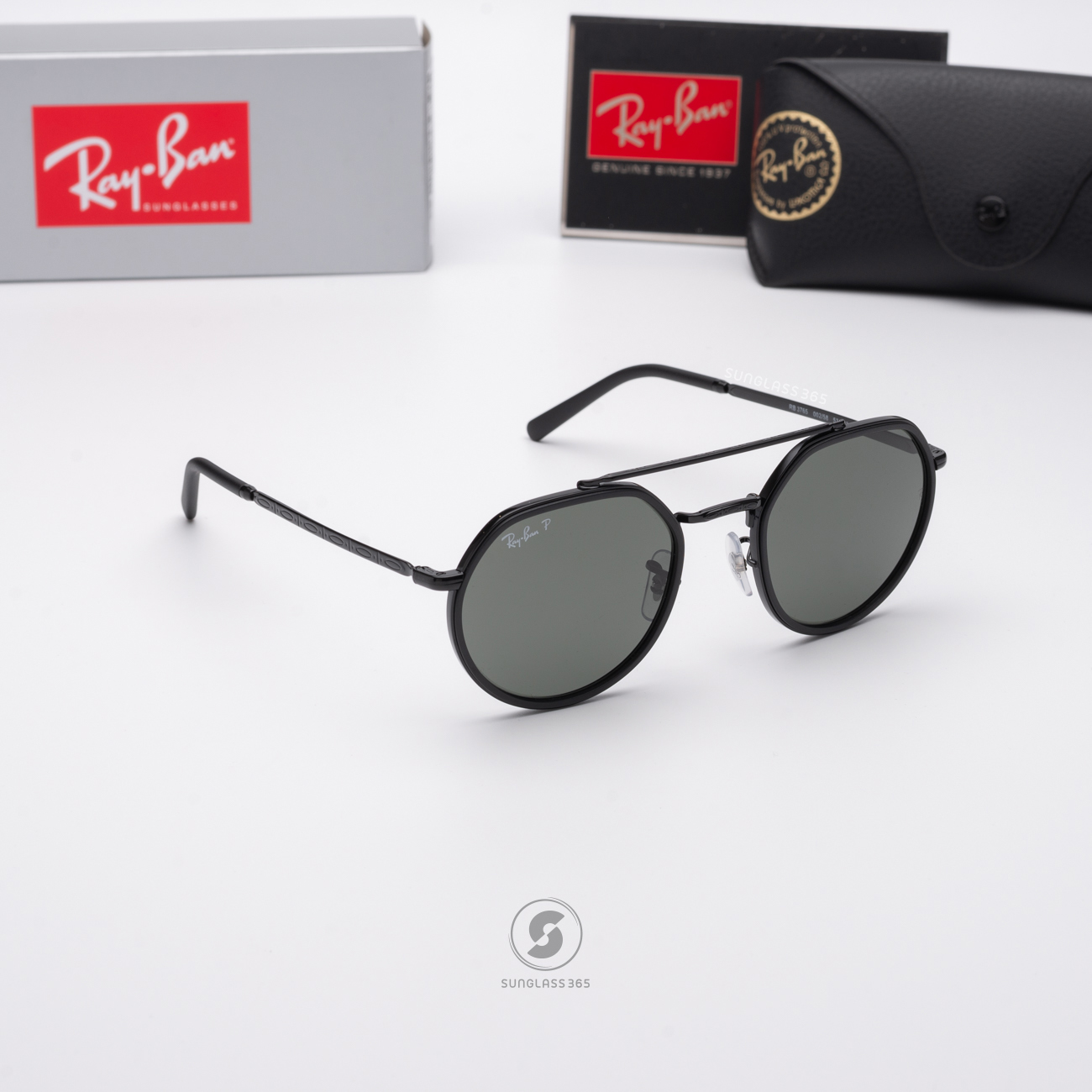 Ray Ban RB3765 002/58 Black Green Polarized