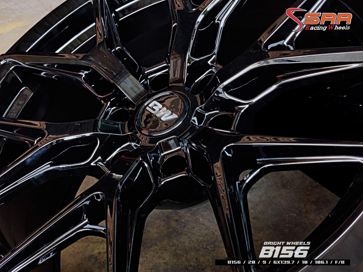 BRIGHT WHEEL : B156 20X9 6X139.7 +10 F/B (ดำเงา)