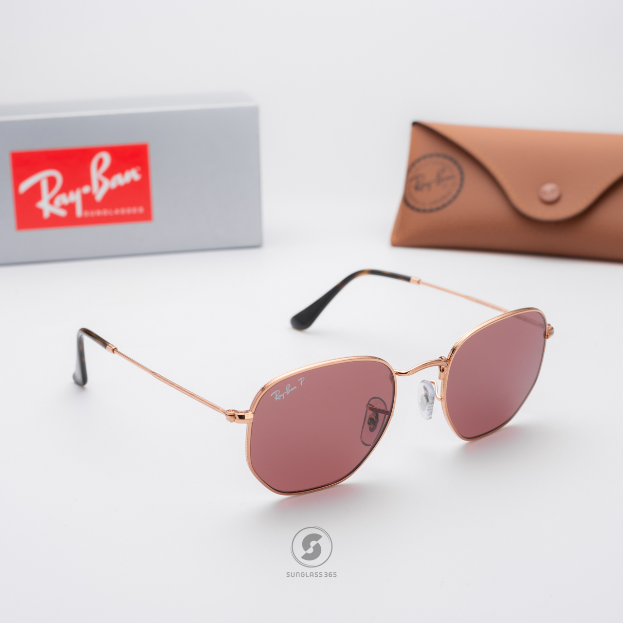 RayBan RB3548N 9202AF Rose Gold Polarized