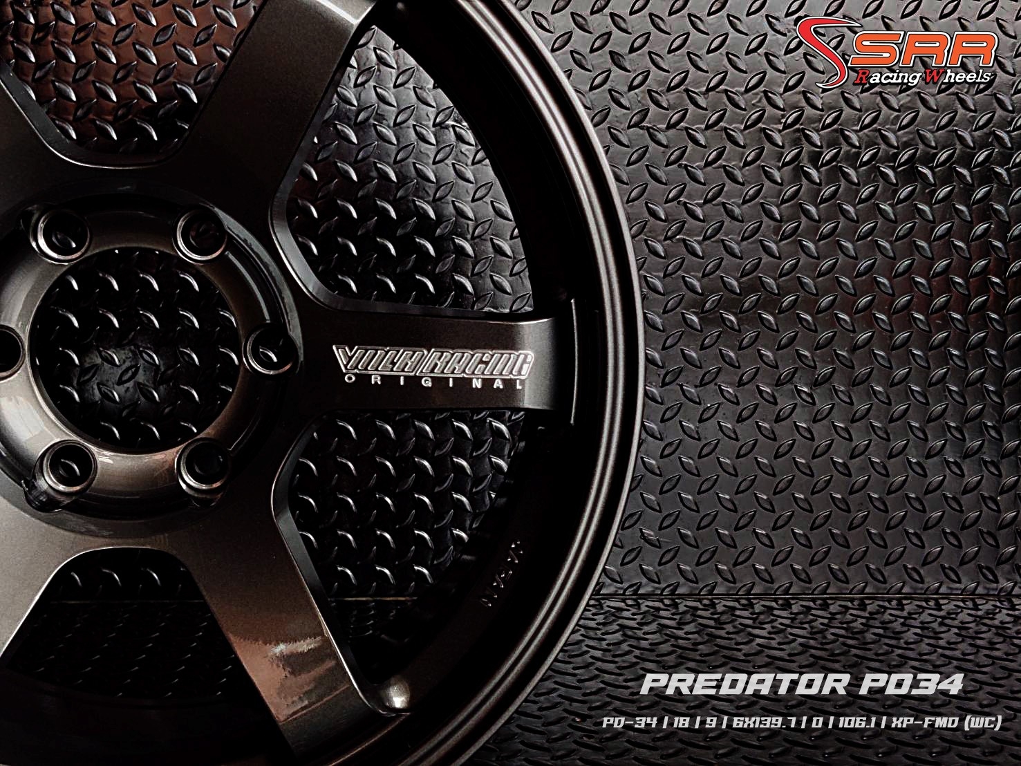 PREDATOR : TE37SUV 18X9 6X139.7 ET 0 XP-FMD (WC) สีกันเงาตัวหนังสือเงิน