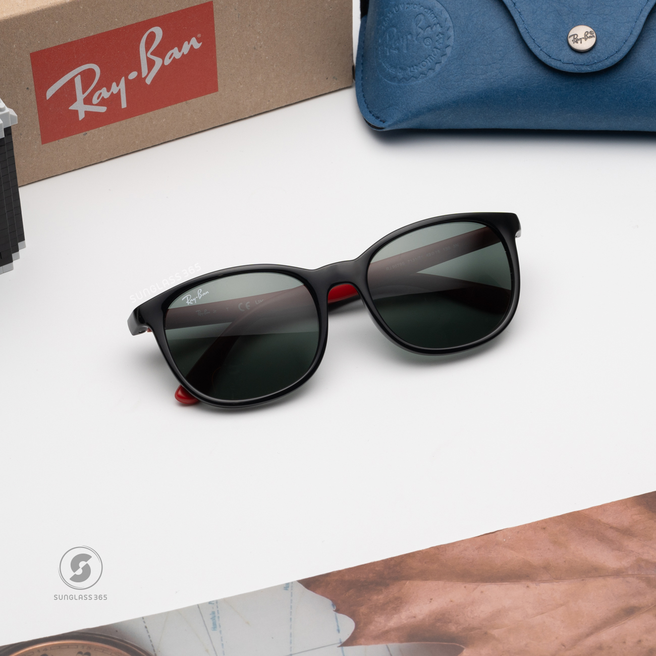 Ray Ban RJ9079S 713171 Black on Red