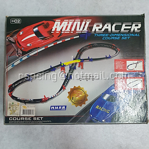 ของเล่นวินเทจ ชุดสนามรถแข่งมินิสามมิติ Mini Racer Three - Dimensional Course Set