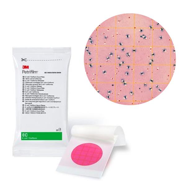 EC แผ่นเพลทอาหารเลี้ยงเชื้อสำเร็จรูป สำหรับทดสอบเชื้ออีโคไล/โคลิฟอร์ม 3M™ Petrifilm™