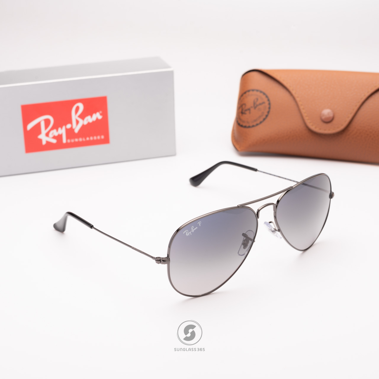 Ray Ban Aviator RB3025 004/78 Blue Gradient Polarized Gunmetal