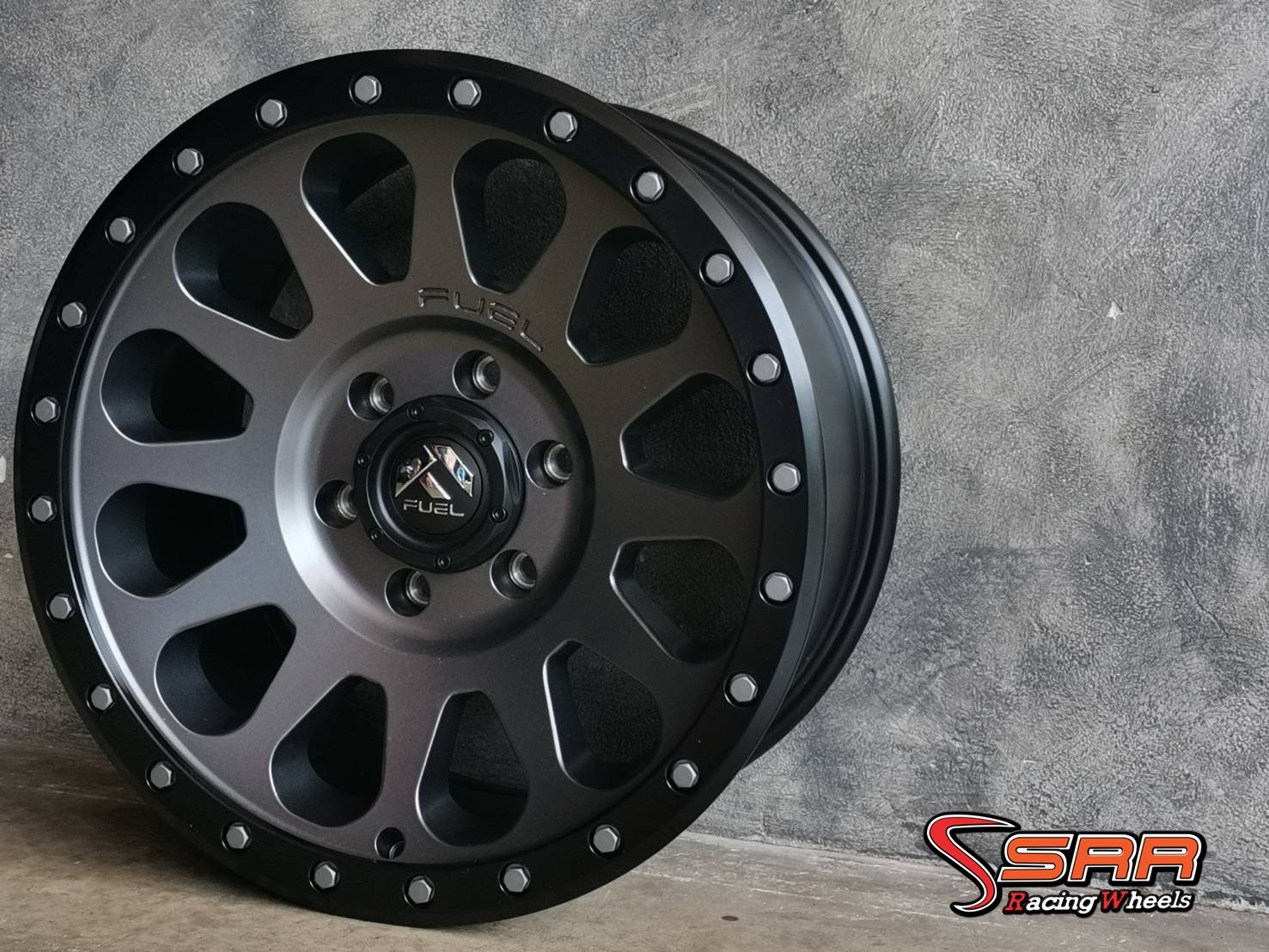 FUEL : VECTOR 18X9 61X39.7 20 MATTE GRAY/BLACK RING (กันด้านขอบดำ)