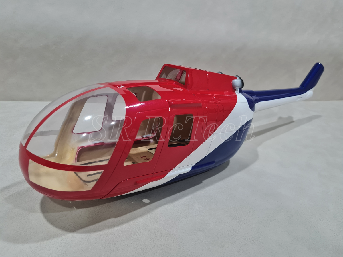 500-BO105 Red Bull wth Belt Tail Gear Box