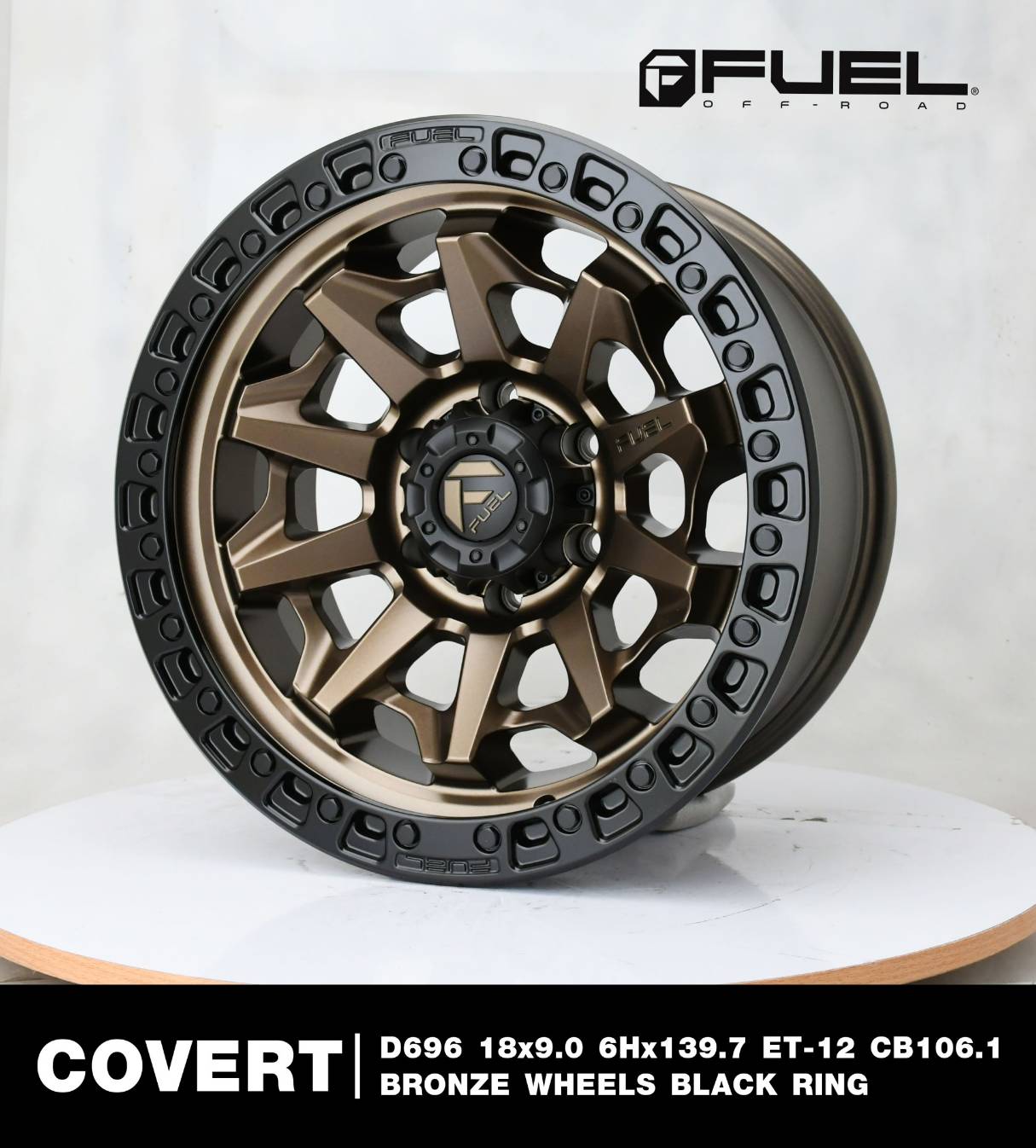 ล้อแม็ก USA. แท้ FUEL COVERT D694 18x9 6x139.7 ET-12 ราคาพิเศษ