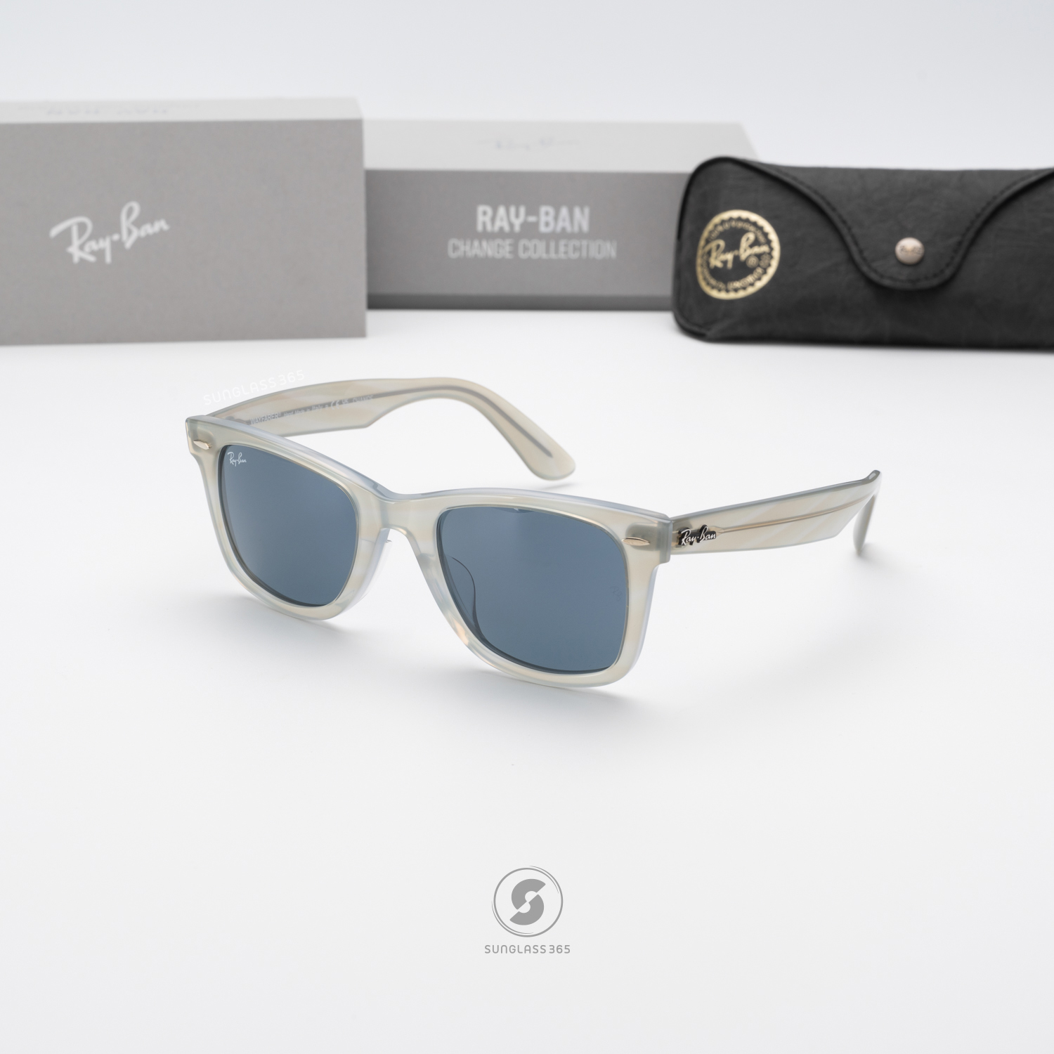 Ray Ban Wayfarer Change Collection RB2140F 1407R5 Photo Striped Light Blue