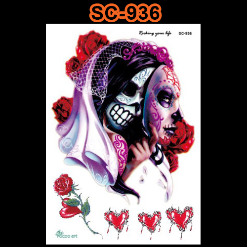 Tattoo Halloween สติ๊กทู แทททูลายฮาโลวีน แต่งหน้าฮาโลวีน #E