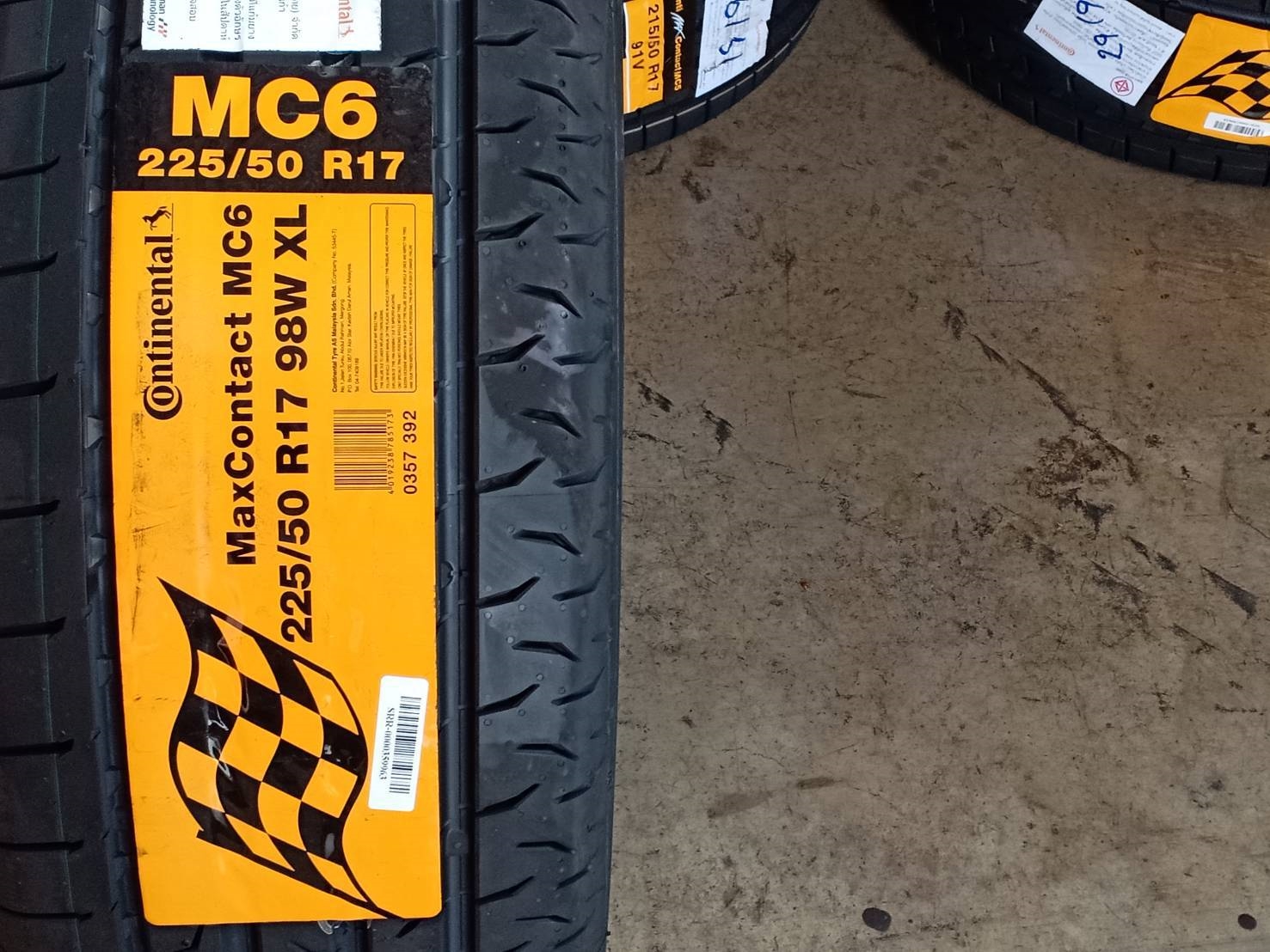 CONTINENTAL MC6 225/50-17 ปี19 มาใหม่ ราคาถูกกว่าเดิม