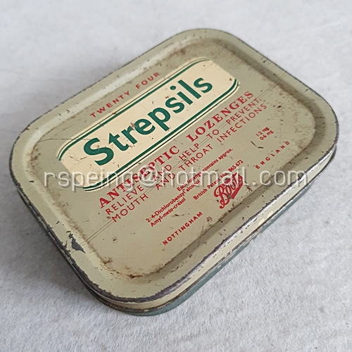 กล่องยาอม Strepsils ฝาสีเทา รุ่นเก่า