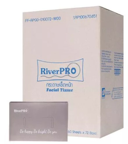 กระดาษเช็ดหน้า RiverPro Facial Tissue 60 Sheets