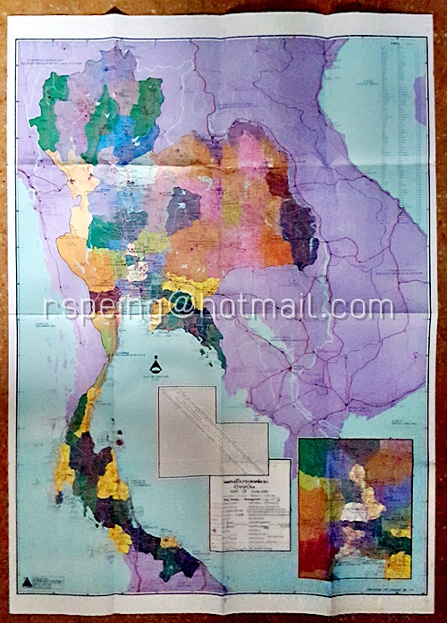 แผนที่ประเทศไทยปัจจุบัน (แผนที่เก่า ไม่ทราบปีที่พิมพ์)