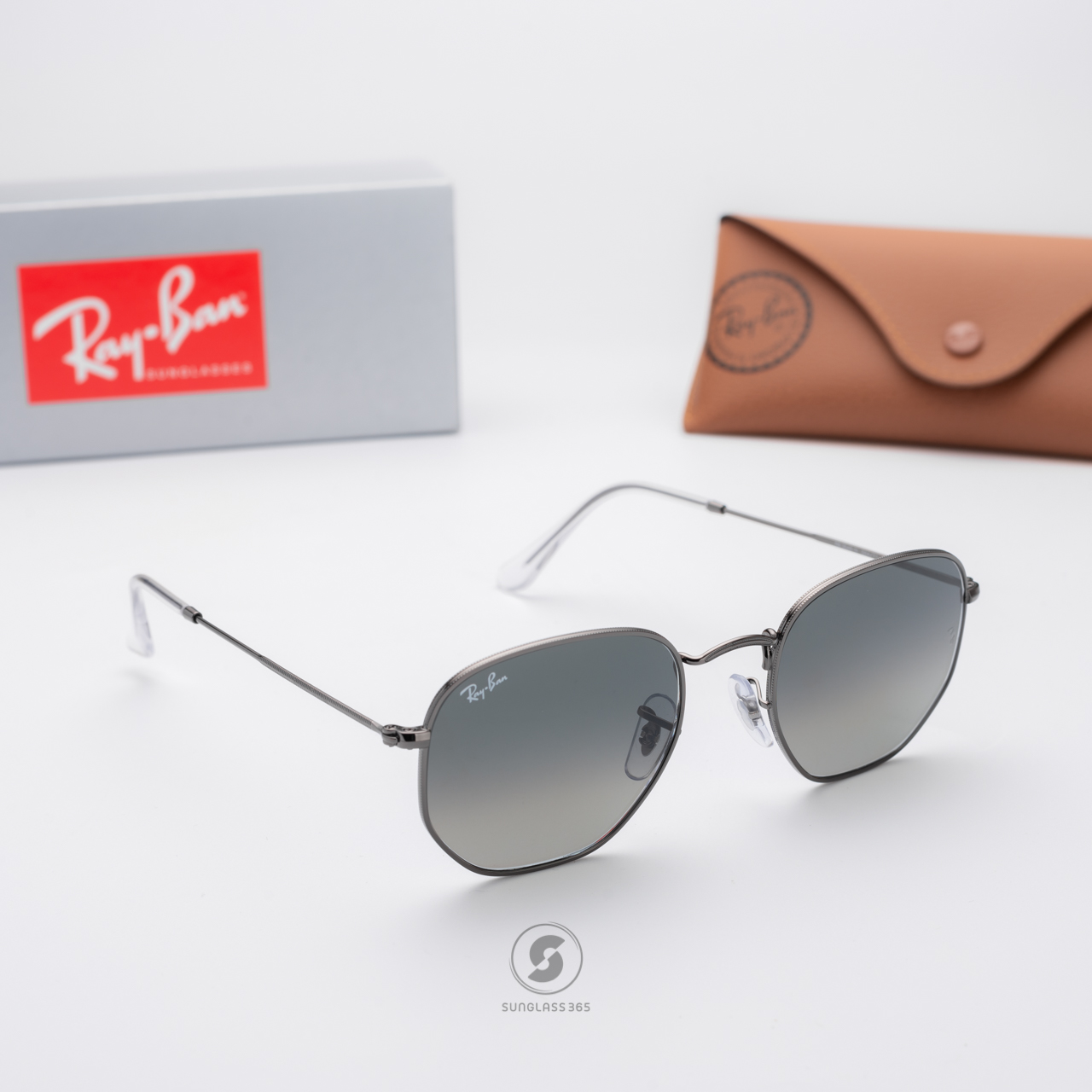 RayBan RB3548N 004/71 hexagonal Grey Gradient Dark Grey
