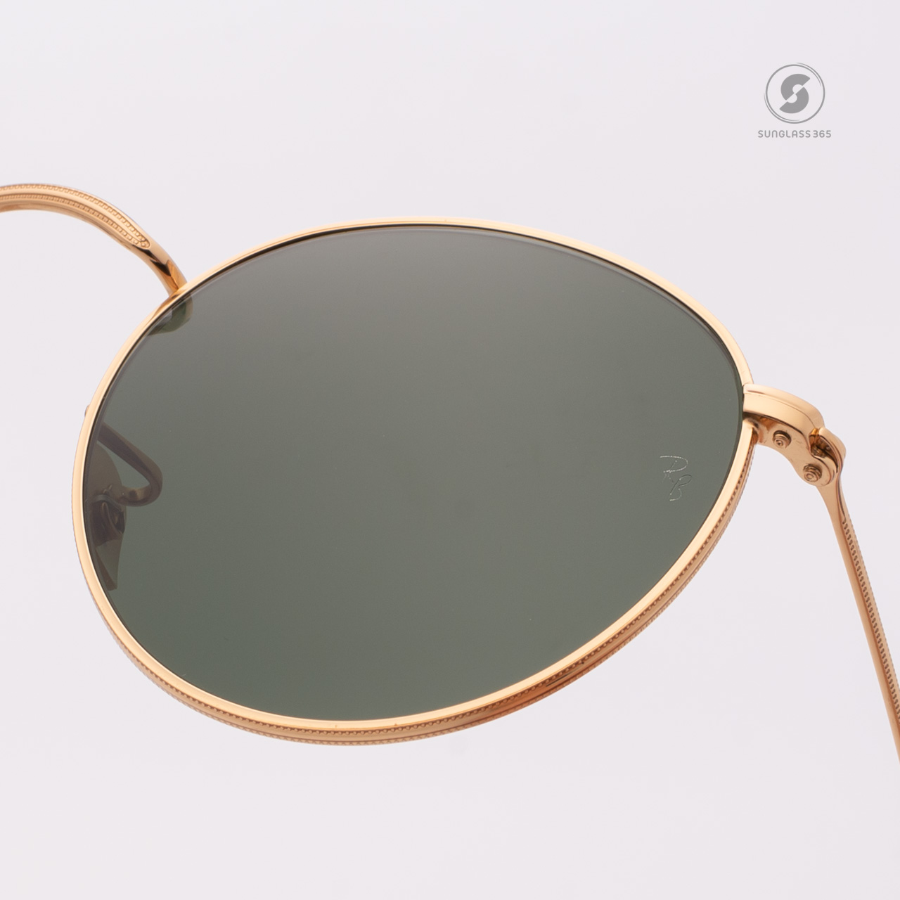 Ray-Ban RB3447 001 Round metal Gold frame G-15 lenses