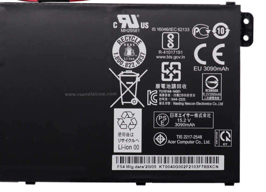 แบตเตอรี่ Acer Nittro 5 AN515-42-R8HN, Swift 3 SF314-51-33P3 Original AC14B8K ราคา พิเศษ Battery Acer Aspire 5 A515-52G-78AH, Nittro 5 AN515-42-R8HN 46Whr ตรงรุ่น ลดราคาพิเศษ
