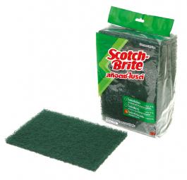 3M Scotch-Brite ใยขัดสีเขียว 4.5 นิ้ว x 6 นิ้ว (10 แผ่น/1แพ็ค) สำหรับงานทำความสะอาดทั่วไป