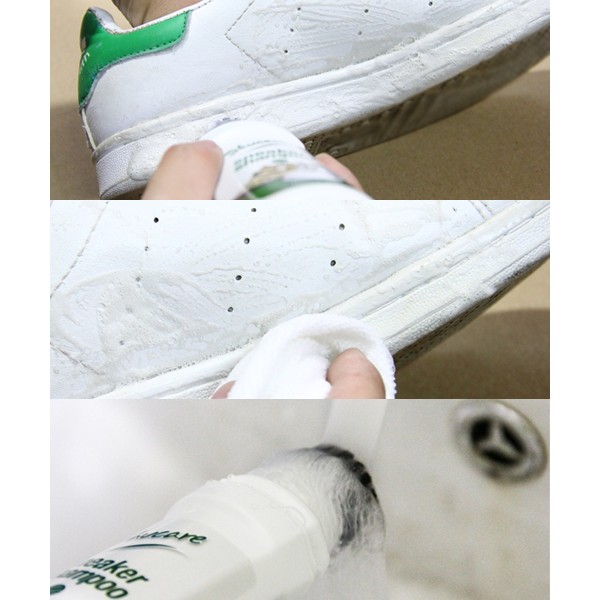 แชมพูทำความสะอาดรองเท้ากีฬา แบบหัวแปรง Shucare Sneaker Shampoo 100 ml. ได้ทั้งหนังนูบัค หนังกลับ และผ้าใบ รวมทั้งพื้นรองเท้าที่สกปรกจากการใช้งาน