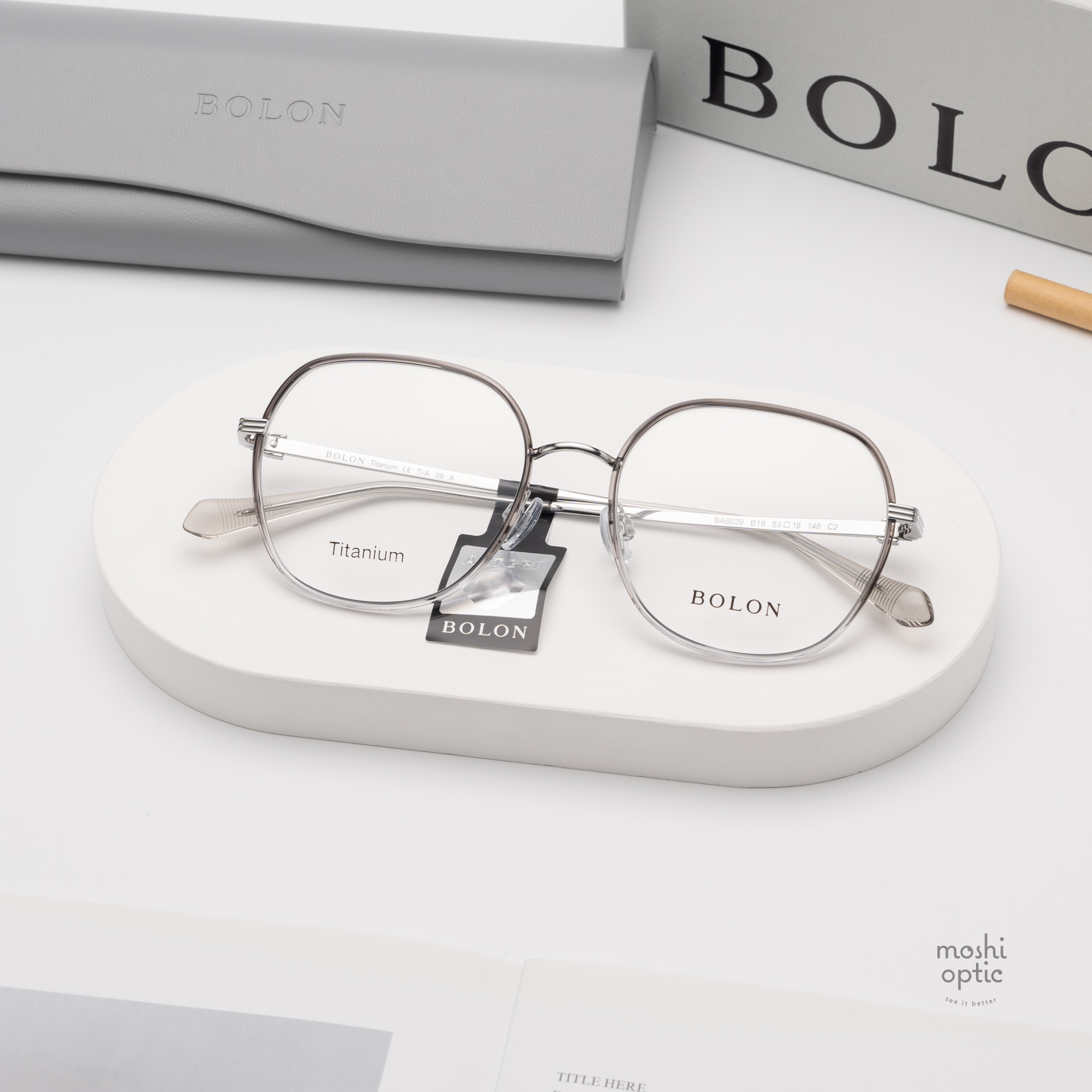แว่นสายตา BOLON รุ่น NARA BA6039 B19 Silver|Transparent Gradient Grey