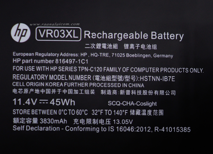 Battery HP ENVY 13 D024TU ลดราคาพิเศษ VR03 VR03XL Original แบตเตอรี่ โน๊ตบุ๊ค HP ENVY 13 D024TU