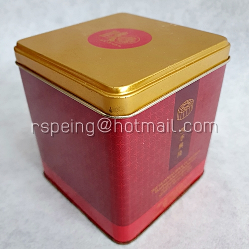 กล่องขนมไหว้พระจันทร์สีแดง ฝาสีทอง เชียงการีลา