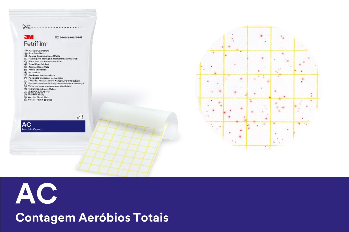 AC แผ่นเพลทอาหารเลี้ยงเชื้อสำเร็จรูป สำหรับทดสอบแอโรบิคแบคทีเรีย 3M™ Petrifilm™