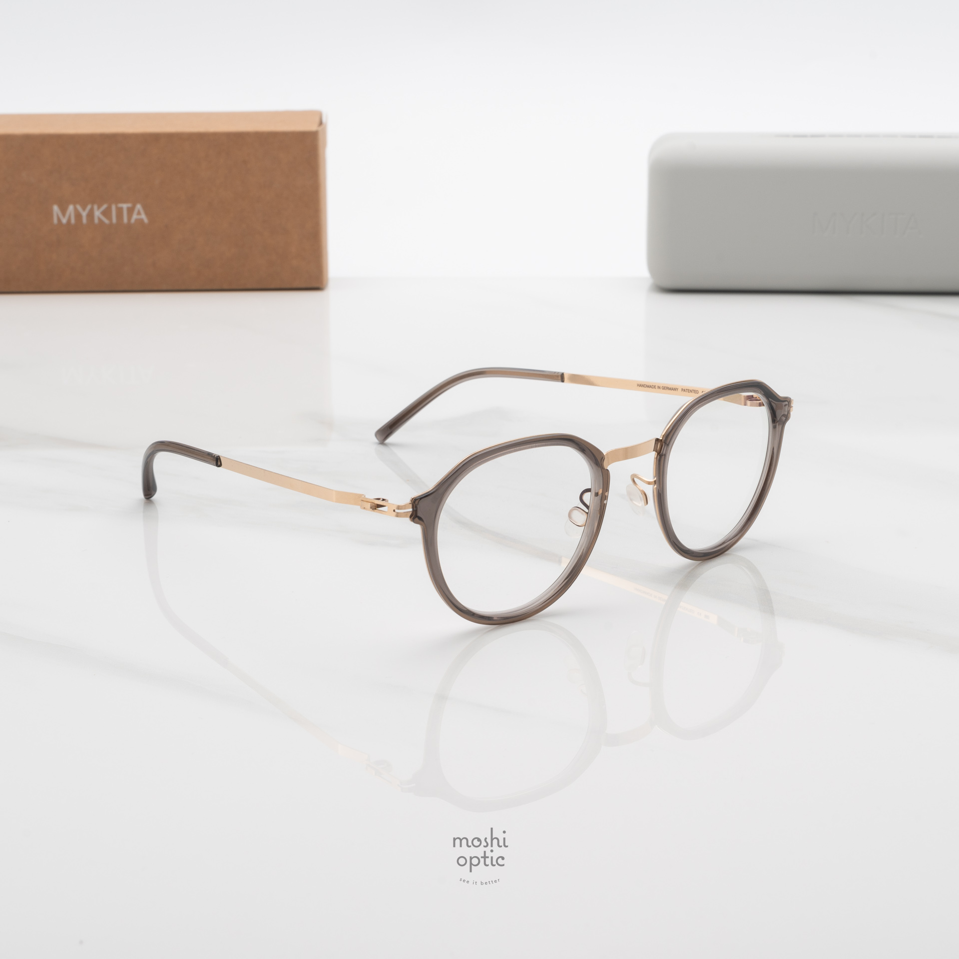 แว่นสายตา MYKITA HALVAR A83 Champagne Gold Clear Ash