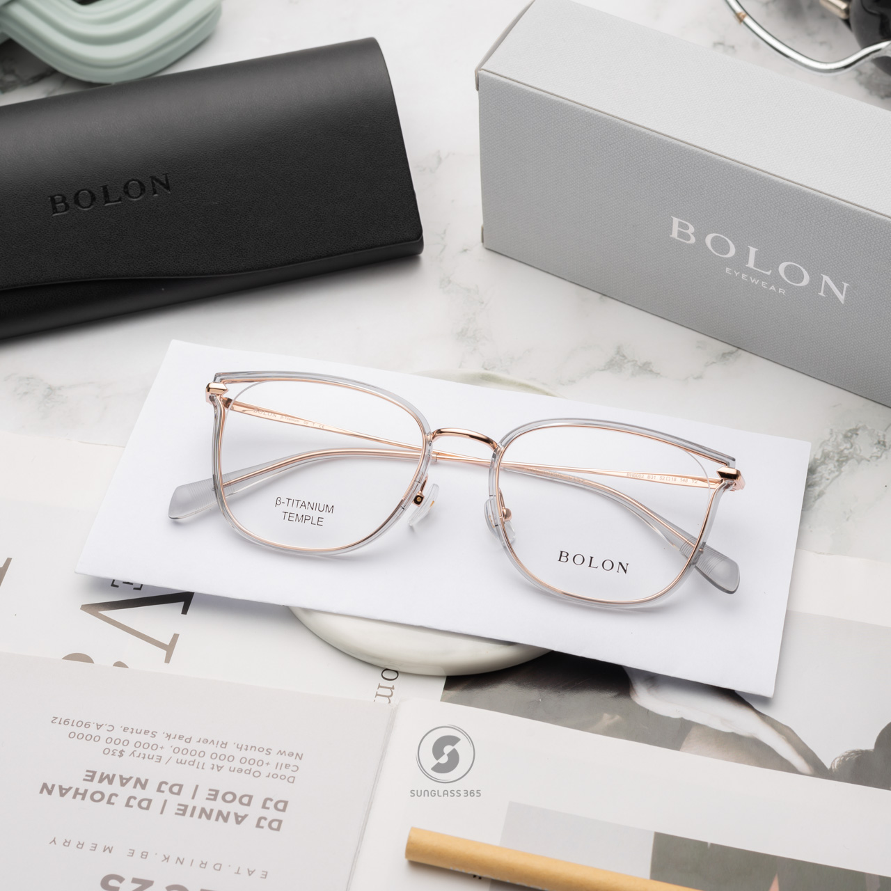 แว่นสายตา BOLON รุ่น Linz BH6002 B31 Transparent Grey/Rose Gold