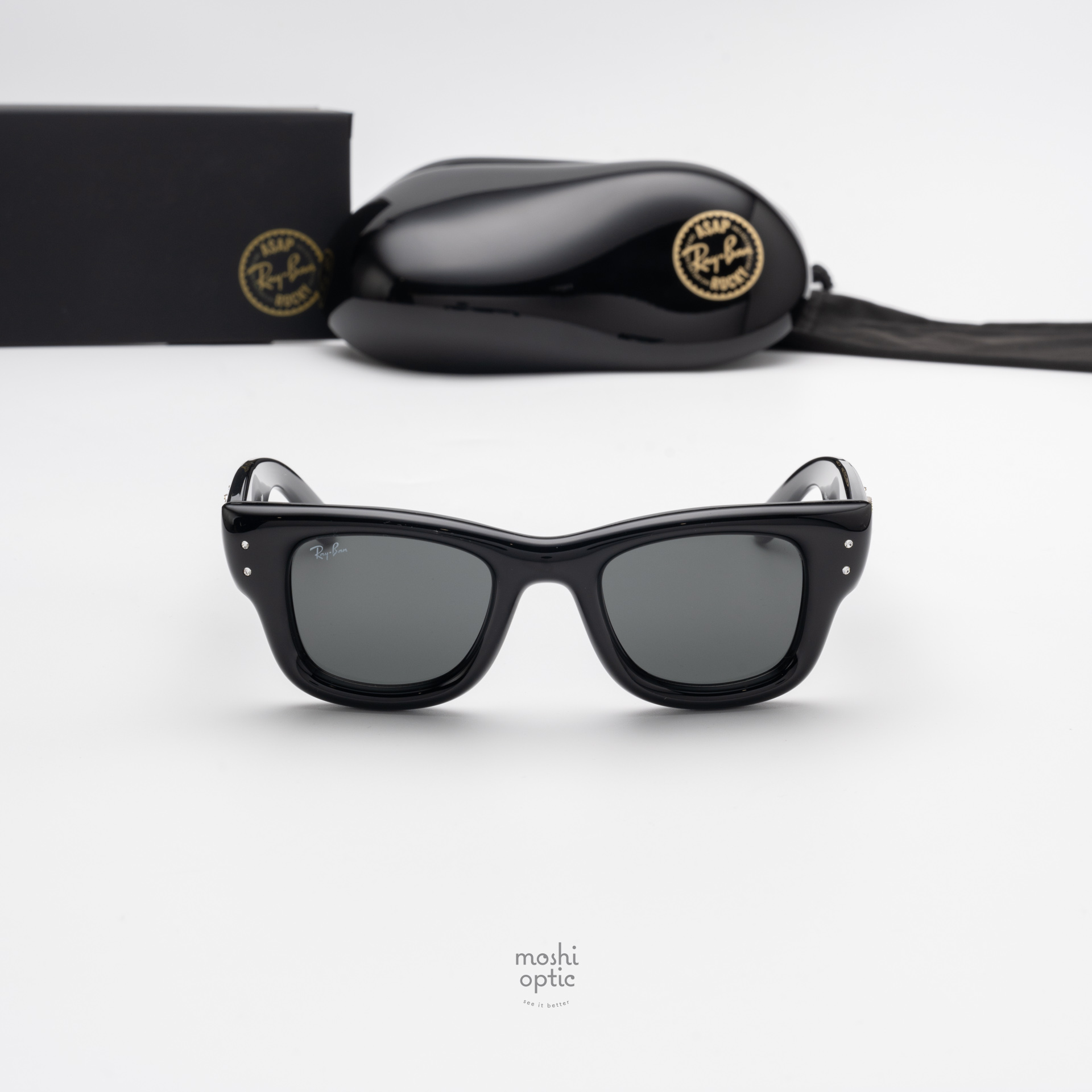 Ray Ban RB4940B Wayfarer Puffer 686487 Black & Strass