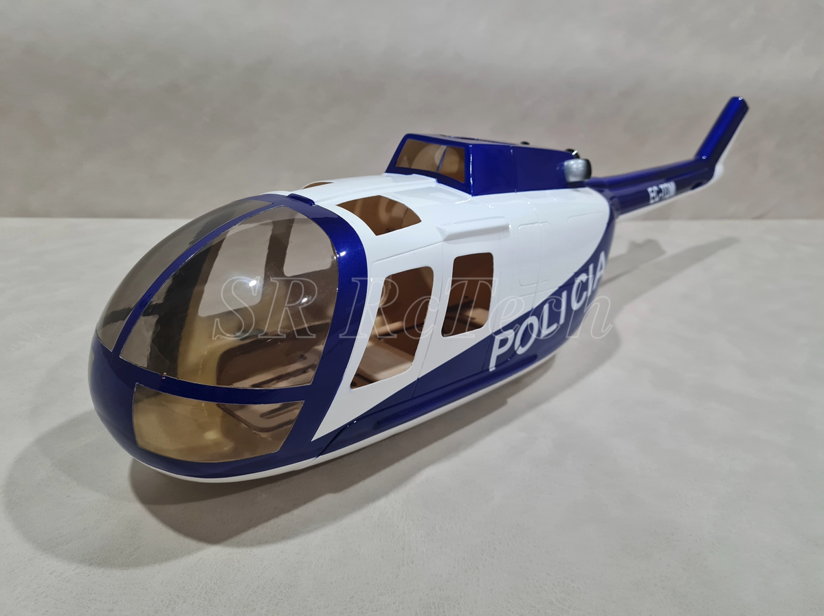 450- BO105 White Blue Policia with Belt Tail gear box
